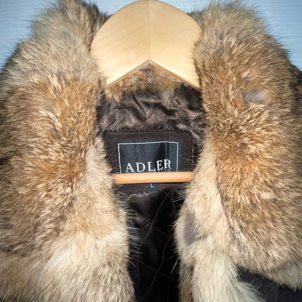 Real fir collar coat